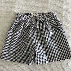 Kas Maria Gingham seersucker patchwork shorts in navy - Size Small
